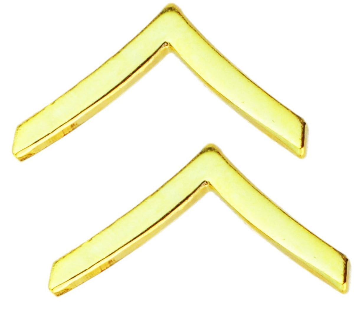 PVT Private Gold Army Rank Pins - Pair