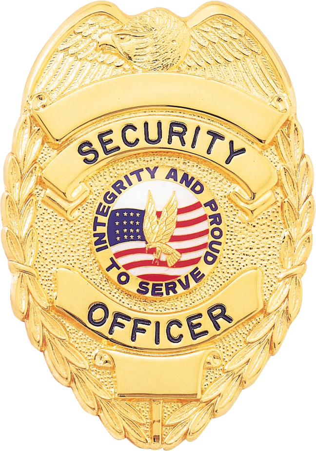 2 Pack – Security Officer Guard Badge Patch Embroidered, Oval Gold
